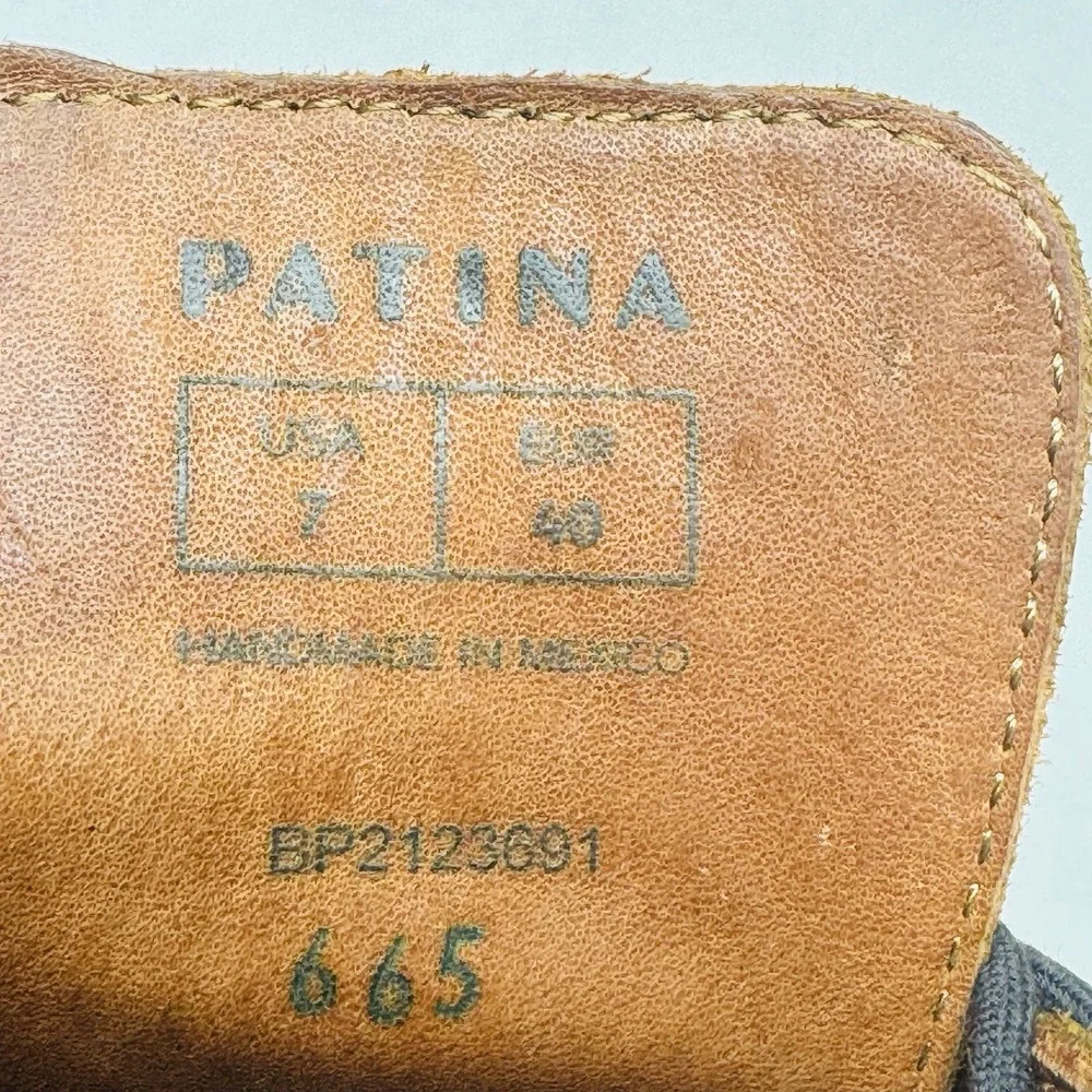 Patina Brown Leather Lace Up Boots | Made in Mexico Men's‎ Size 7/40 NWOB